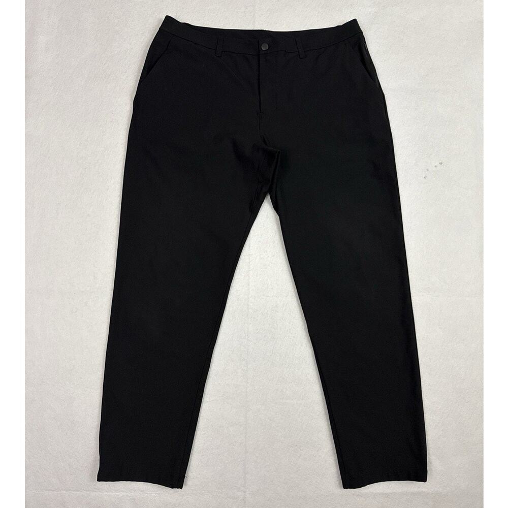 Lululemon ABC Slim Fit Pants Mens 38 Black Warpstreme Stretch Trouser Golf
